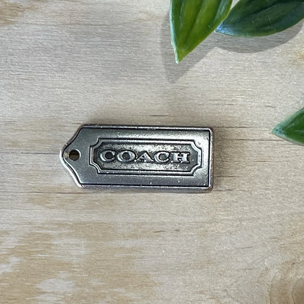 Vintage Coach Brushed Silver Metal Hangtag Bag Charm Replacement Y2K Logo Fob